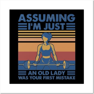 Assuming I'm just an old lady was your first mistake funny gift Posters and Art